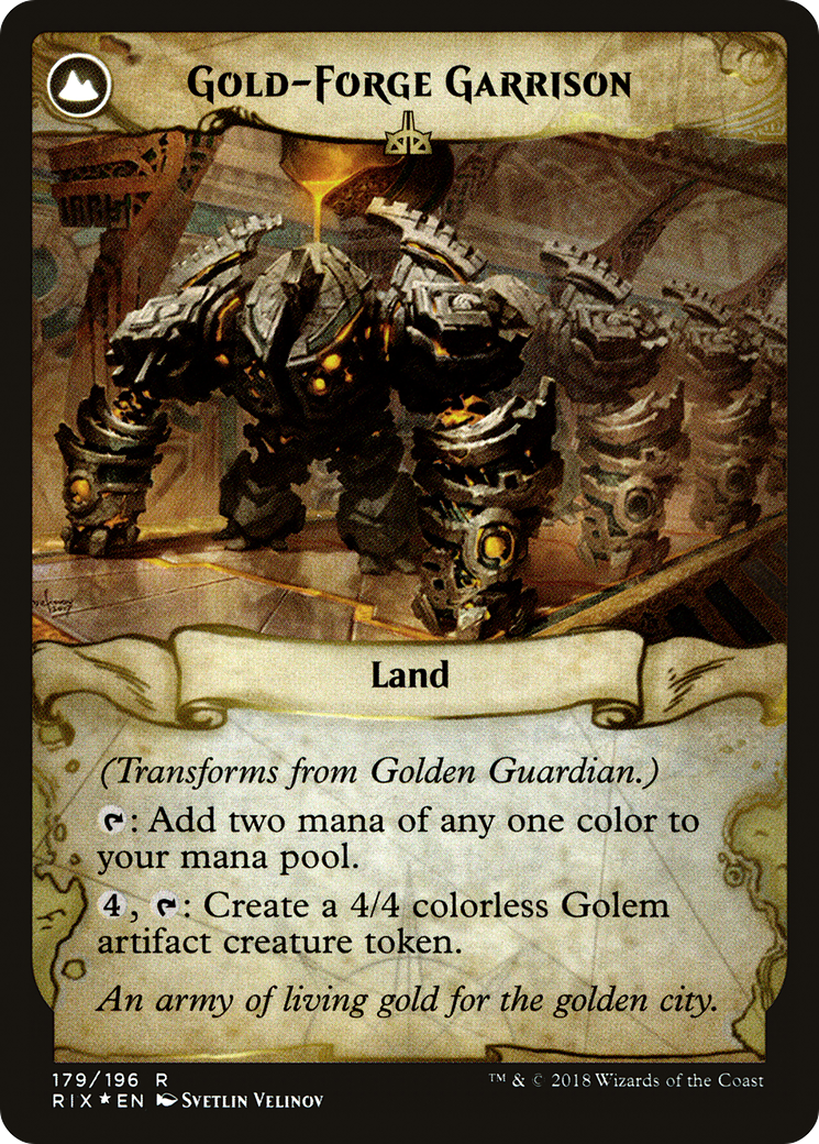 Golden Guardian (PRE-179S) - Rivals of Ixalan Promos: (compasslanddfc) Foil