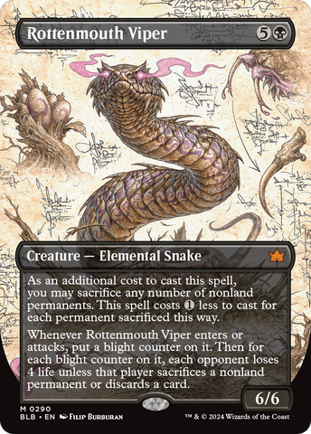 Rottenmouth Viper (Borderless) (BLB-290)  - Bloomburrow: (Showcase)