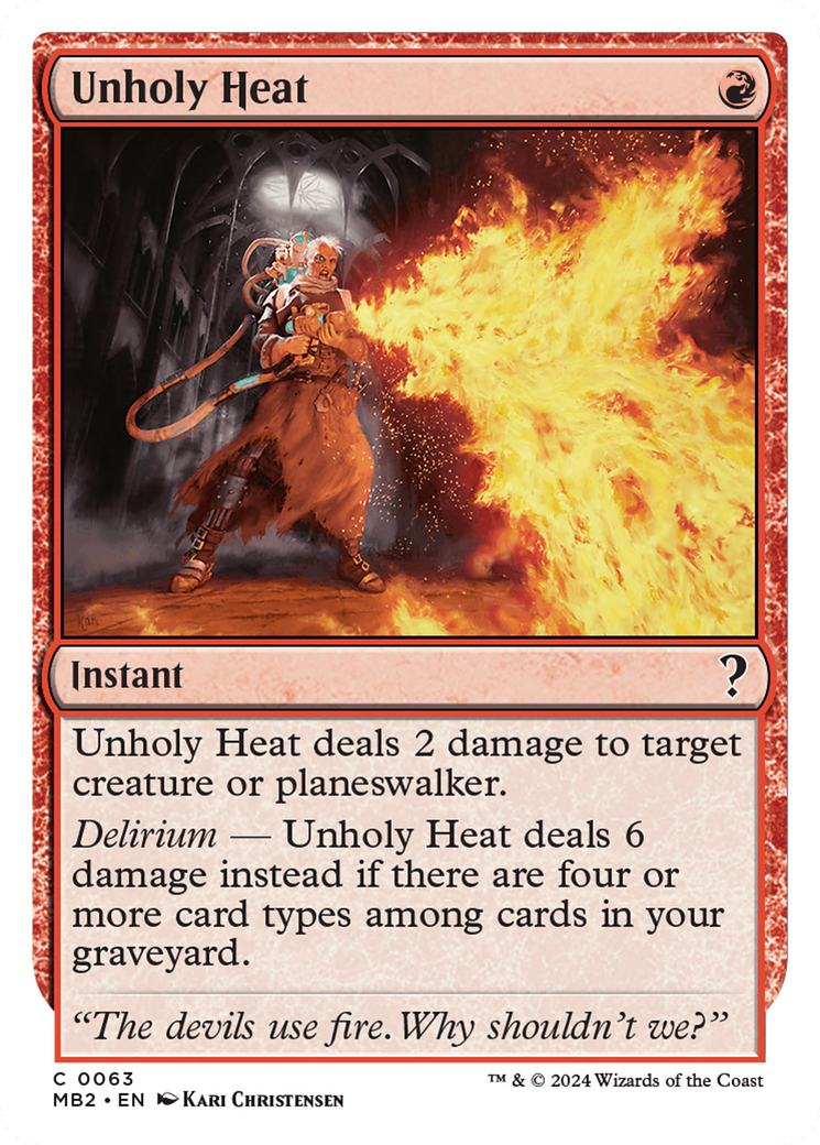 Unholy Heat (White Border) (MB2-063)  - Mystery Booster 2