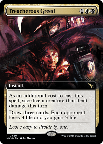Treacherous Greed (Extended Art) (MKM-420)  Foil - Murders at Karlov Manor: (Extended Art)