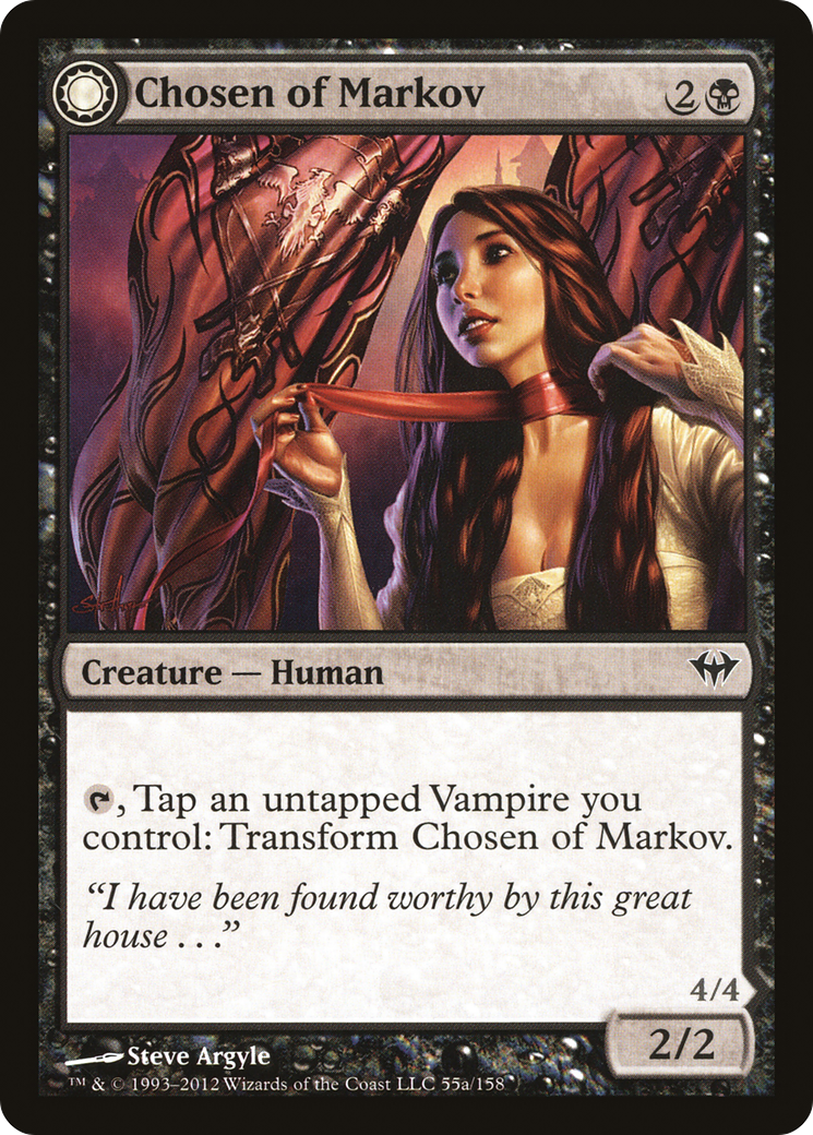 Chosen of Markov (DKA-055)  Foil - Dark Ascension: (Double Faced Transform)