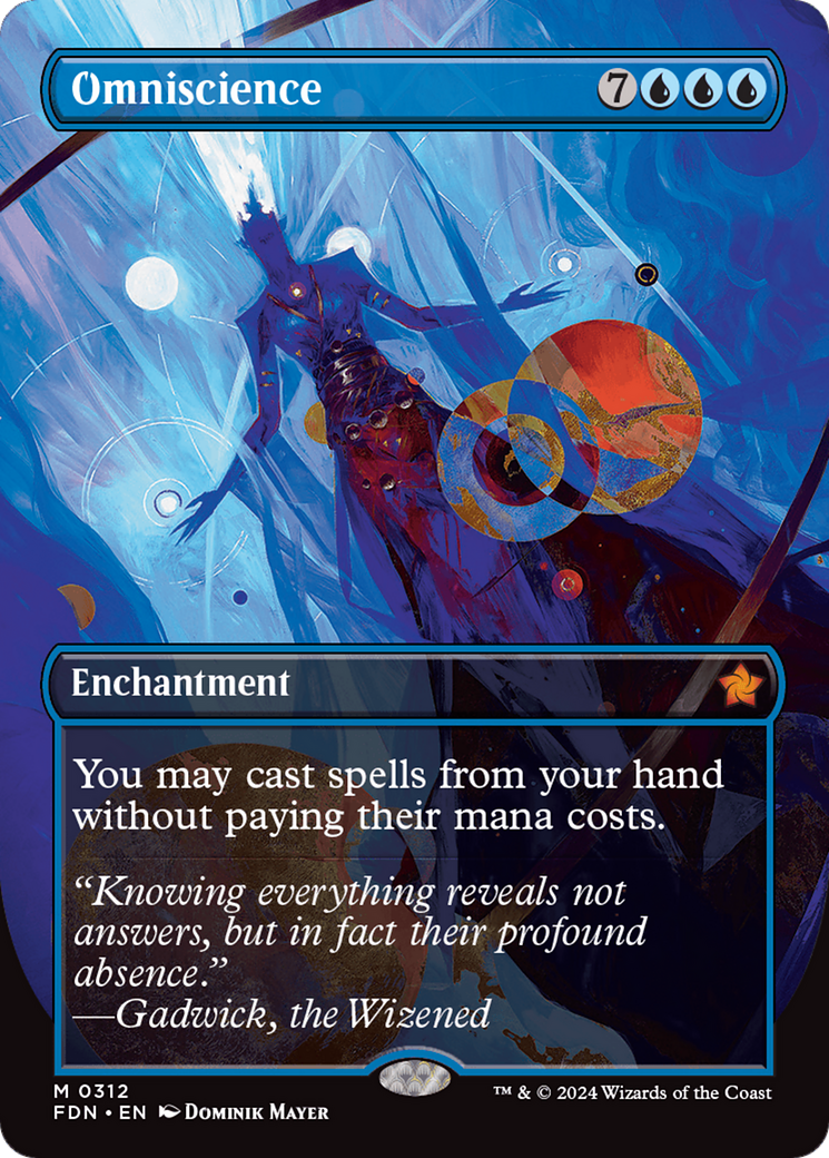 Omniscience (Borderless) (FDN-312)  Foil - Foundations: (enchantment)