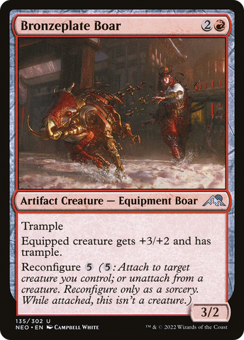 Bronzeplate Boar (NEO-135)  - Kamigawa: Neon Dynasty