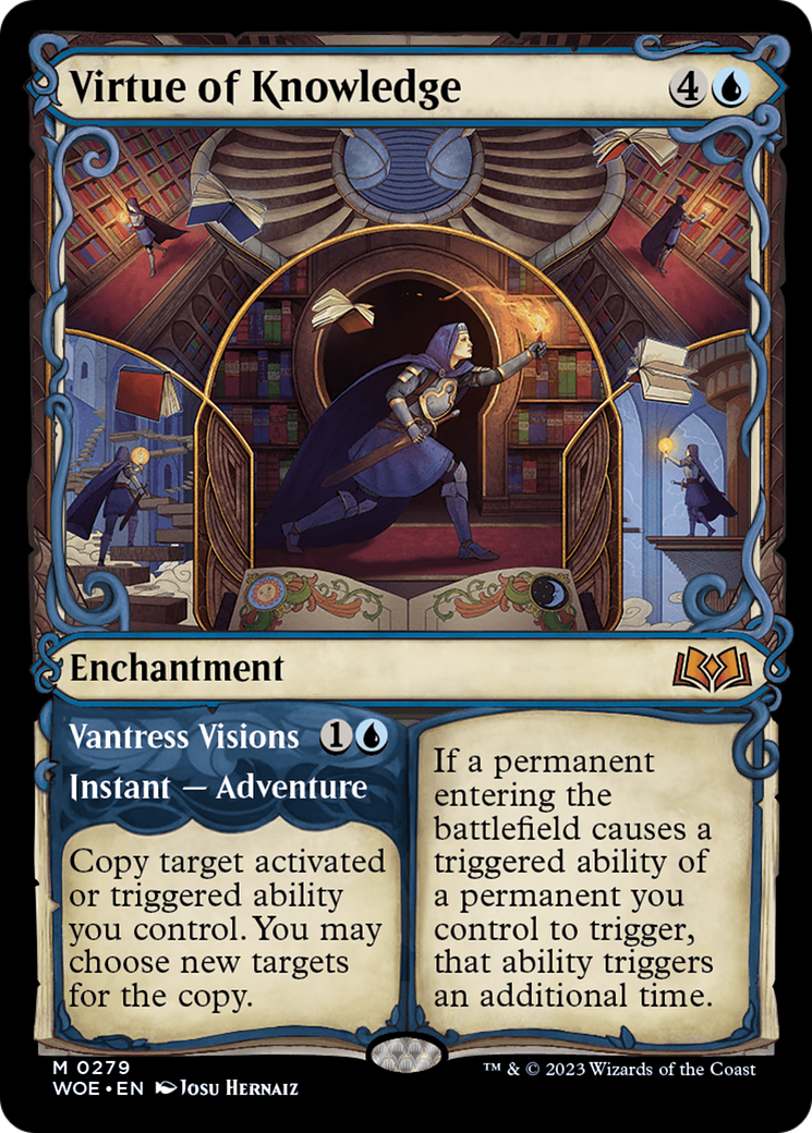 Virtue of Knowledge (Showcase) (WOE-279)  - Wilds of Eldraine: (Showcase)