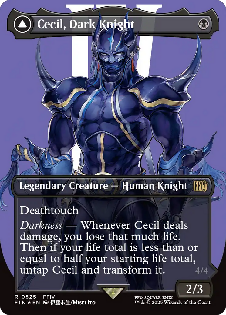 Cecil, Dark Knight (Borderless) (Surge Foil) (FIN-525)  Foil - FINAL FANTASY