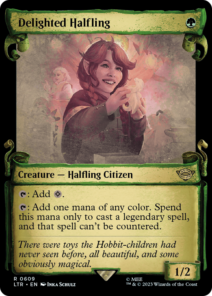 Delighted Halfling (Showcase Scrolls) (LTR-609)  - The Lord of the Rings: Tales of Middle-earth: (Showcase)