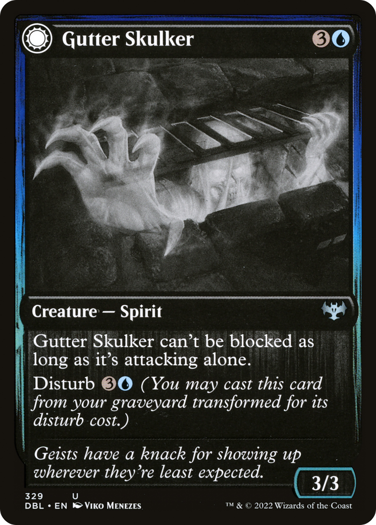 Gutter Skulker (DBL-329)  - Innistrad: Double Feature: (Double Faced Transform)