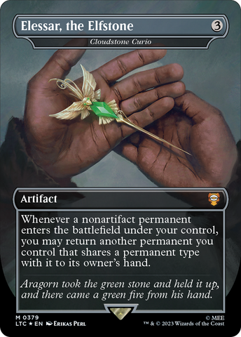 Elessar, the Elfstone - Cloudstone Curio (Surge Foil) (LTC-379)  Foil - Tales of Middle-earth Commander / Elessar, the Elfstone (Borderless)