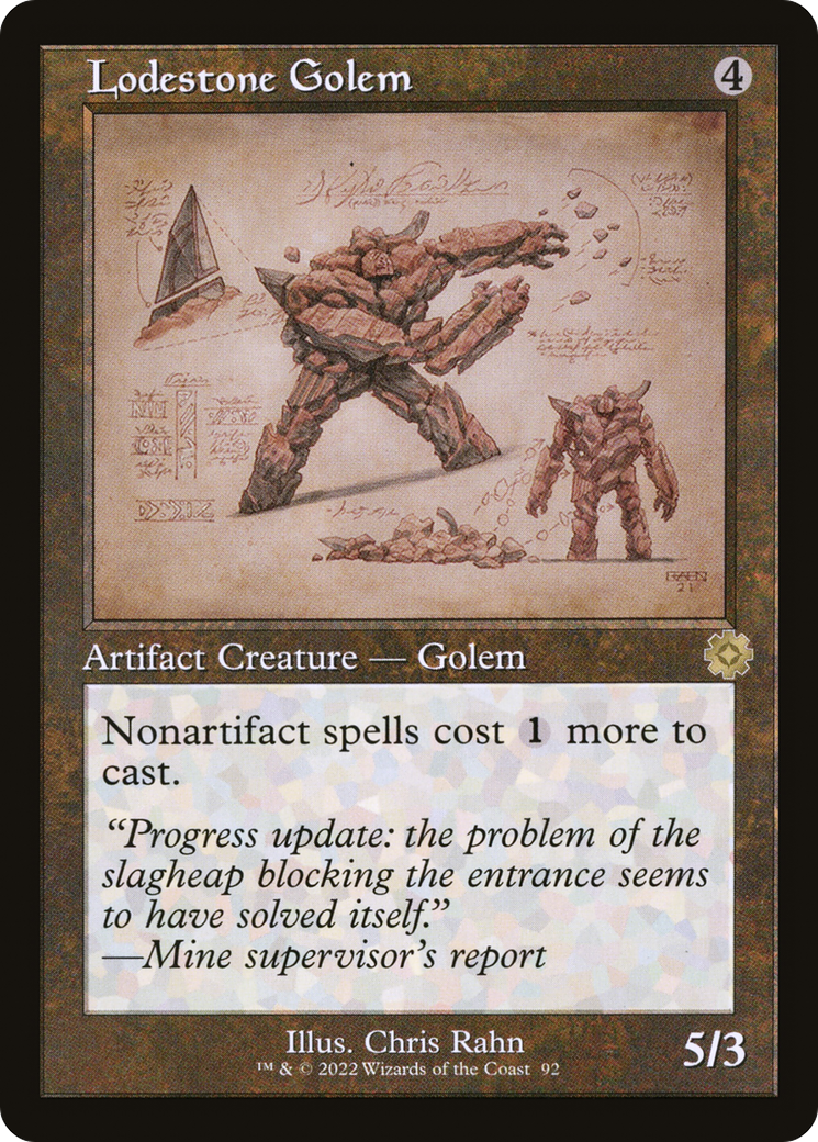 Lodestone Golem (Schematic) (BRR-092)  Foil - The Brothers' War Retro Artifacts