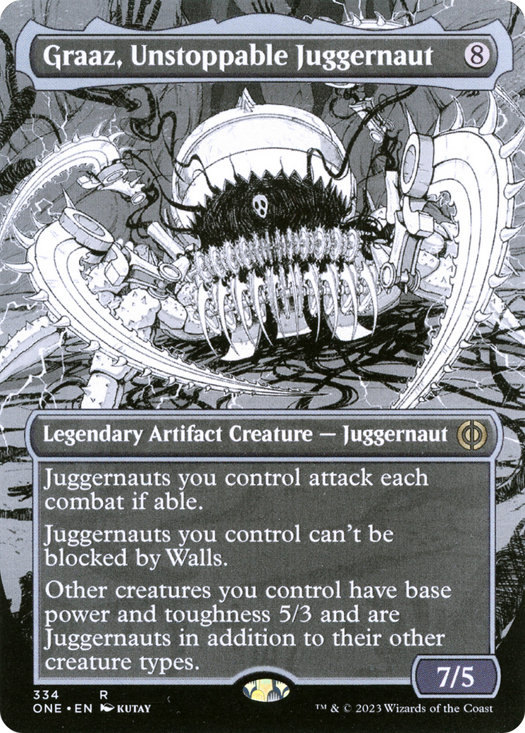 Graaz, Unstoppable Juggernaut (Borderless) (ONE-334)  - Phyrexia: All Will Be One: (Showcase)