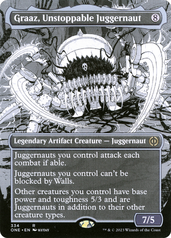 Graaz, Unstoppable Juggernaut (Borderless) (ONE-334)  - Phyrexia: All Will Be One: (Showcase)