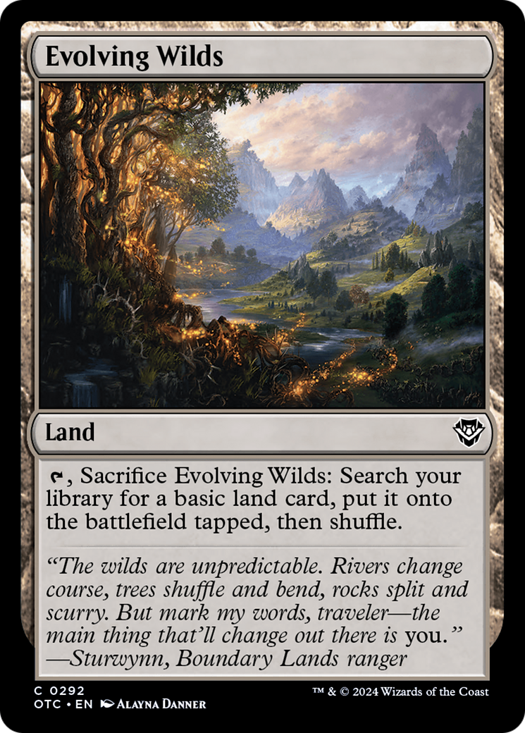 Evolving Wilds (OTC-292)  - Outlaws of Thunder Junction Commander