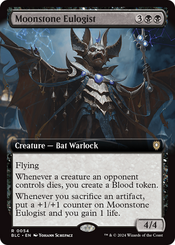 Moonstone Eulogist (Extended Art) (BLC-054)  - Bloomburrow Commander