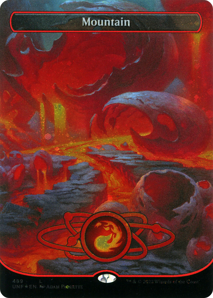 Mountain (489) (Borderless) (Galaxy Foil) (UNF-489)  Foil - Unfinity