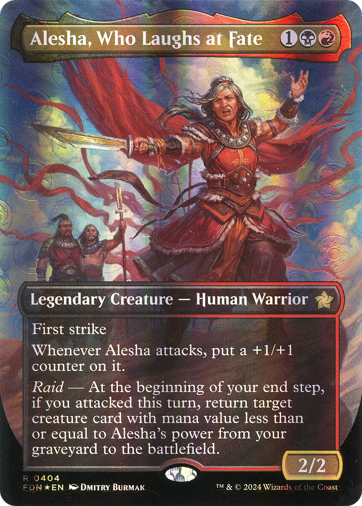 Alesha, Who Laughs at Fate (Borderless) (Mana Foil) (FDN-404)  Foil - Foundations