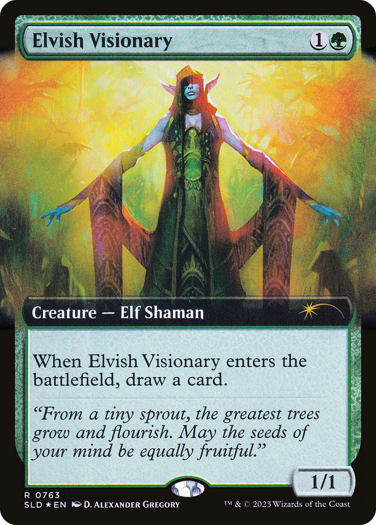 Elvish Visionary (Extended Art) (SLD-763)  Foil - Secret Lair Drop: (Extended Art)