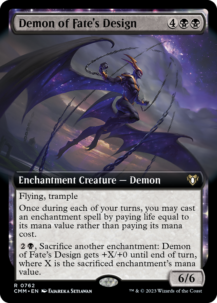 Demon of Fate's Design (Extended Art) (CMM-762)  - Commander Masters: (Extended Art, enchantment)