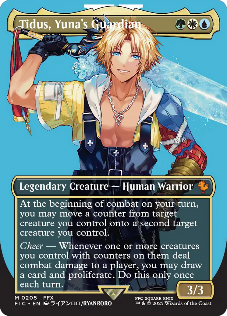 Tidus, Yuna's Guardian (Borderless) (FIC-205)  Foil - Commander: FINAL FANTASY