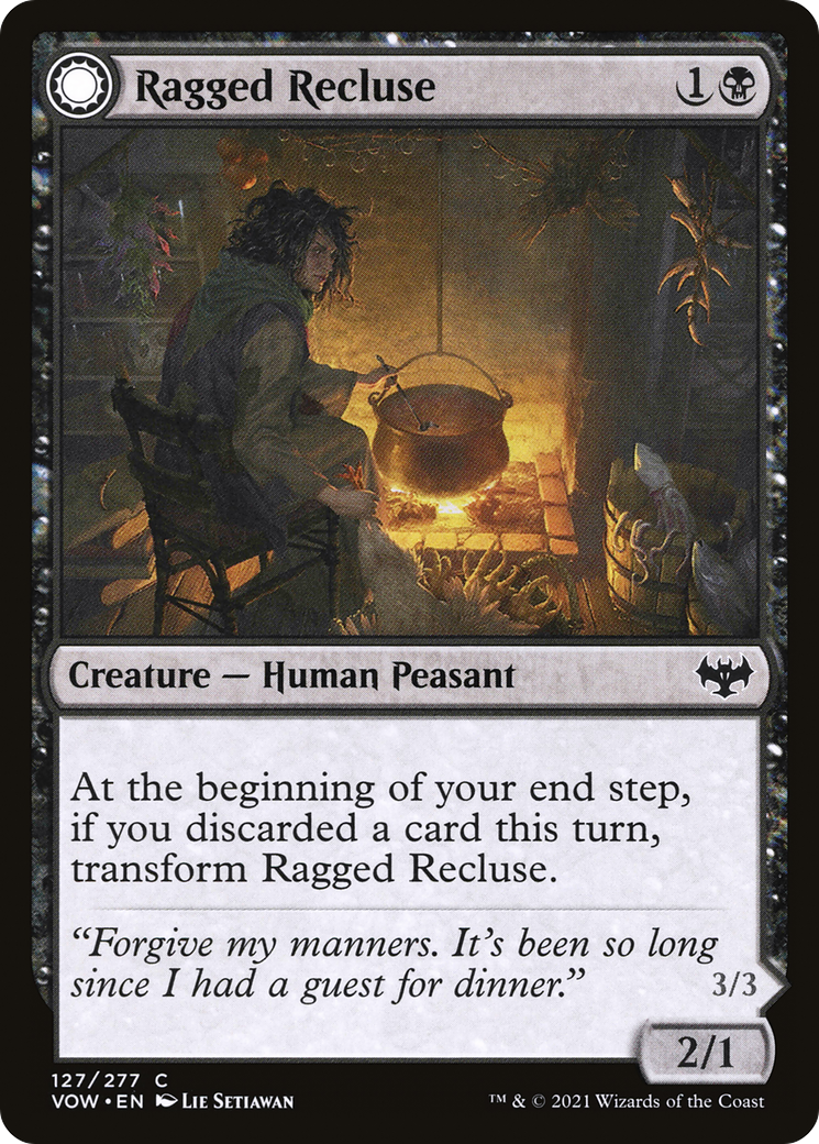 Ragged Recluse (VOW-127)  Foil - Innistrad: Crimson Vow: (Double Faced Transform)