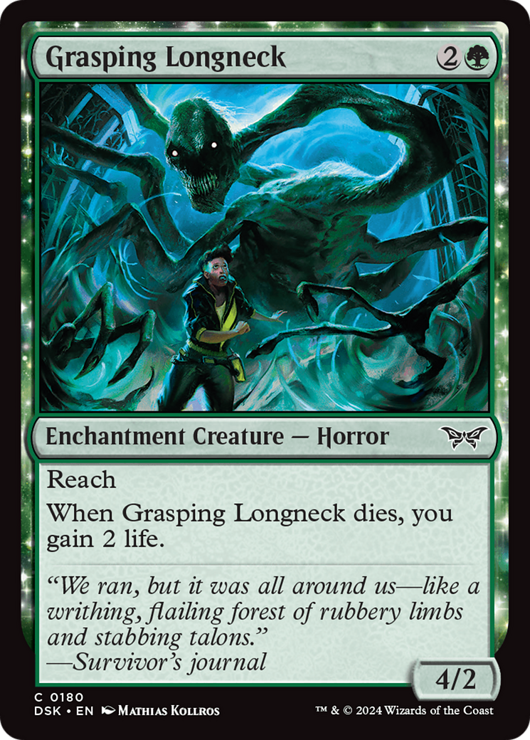 Grasping Longneck (DSK-180)  Foil - Duskmourn: House of Horror: (enchantment)