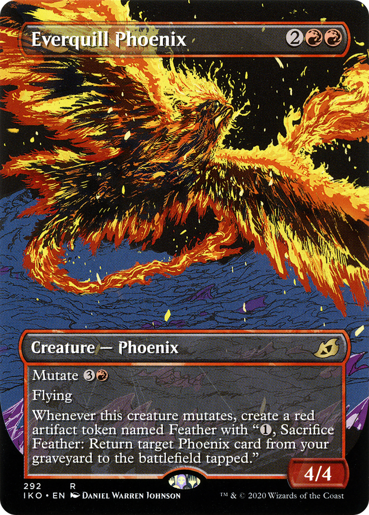 Everquill Phoenix (Showcase) (IKO-292)  Foil - Ikoria: Lair of Behemoths: (Showcase) (Borderless)