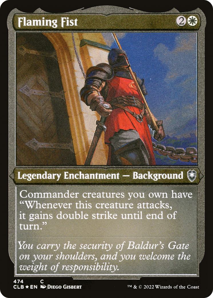 Flaming Fist (CLB-474)  Etched Foil - Commander Legends: Battle for Baldur's Gate