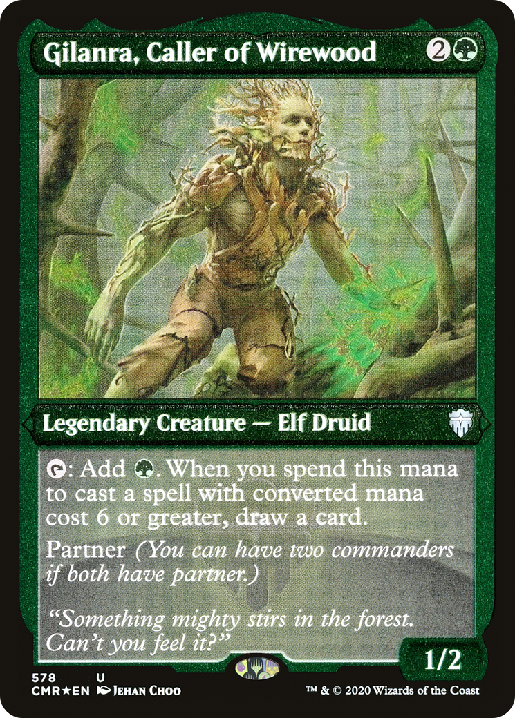 Gilanra, Caller of Wirewood (Foil Etched) (CMR-578)  Foil - Commander Legends