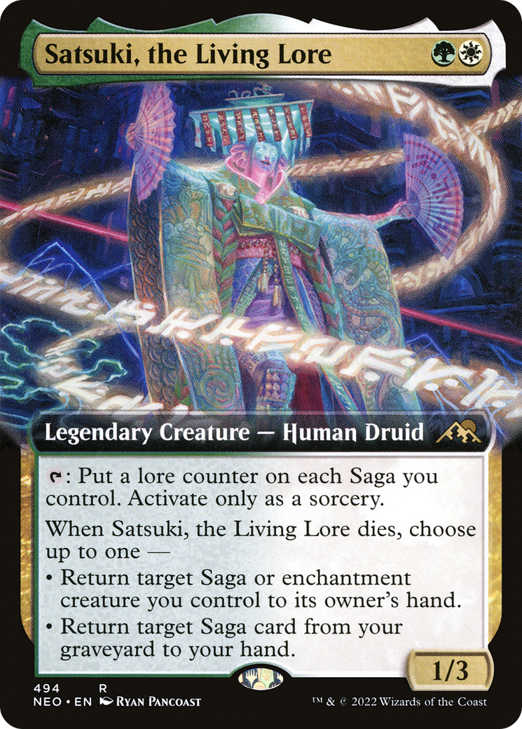Satsuki, the Living Lore (Extended Art) (NEO-494)  Foil - Kamigawa: Neon Dynasty: (Extended Art)