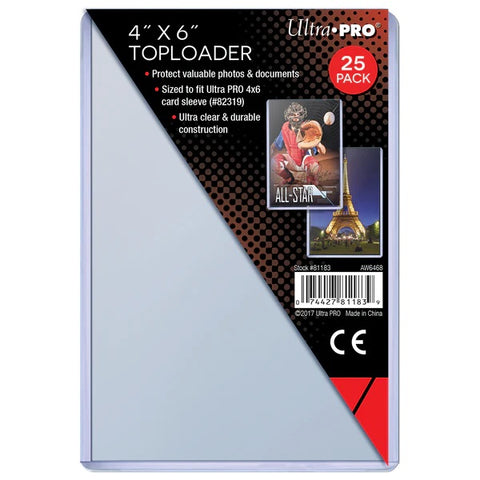Ultra Pro 4" x 6" Toploader (25ct)