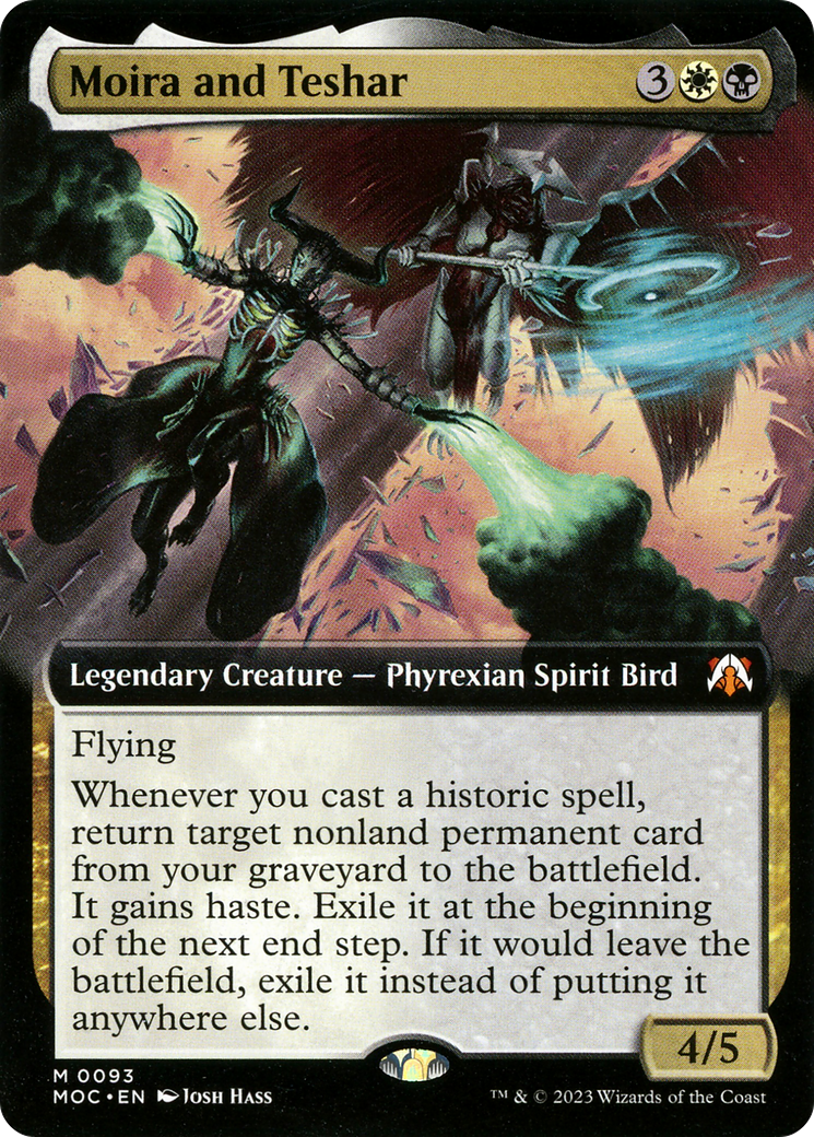 Moira and Teshar (Extended Art) (MOC-093)  Foil - March of the Machine Commander: (Extended Art)