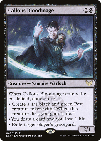 Callous Bloodmage (STX-066)  - Strixhaven: School of Mages