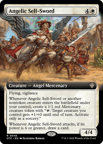 Angelic Sell-Sword (Extended Art) (OTC-046)  - Outlaws of Thunder Junction Commander: (Extended Art)