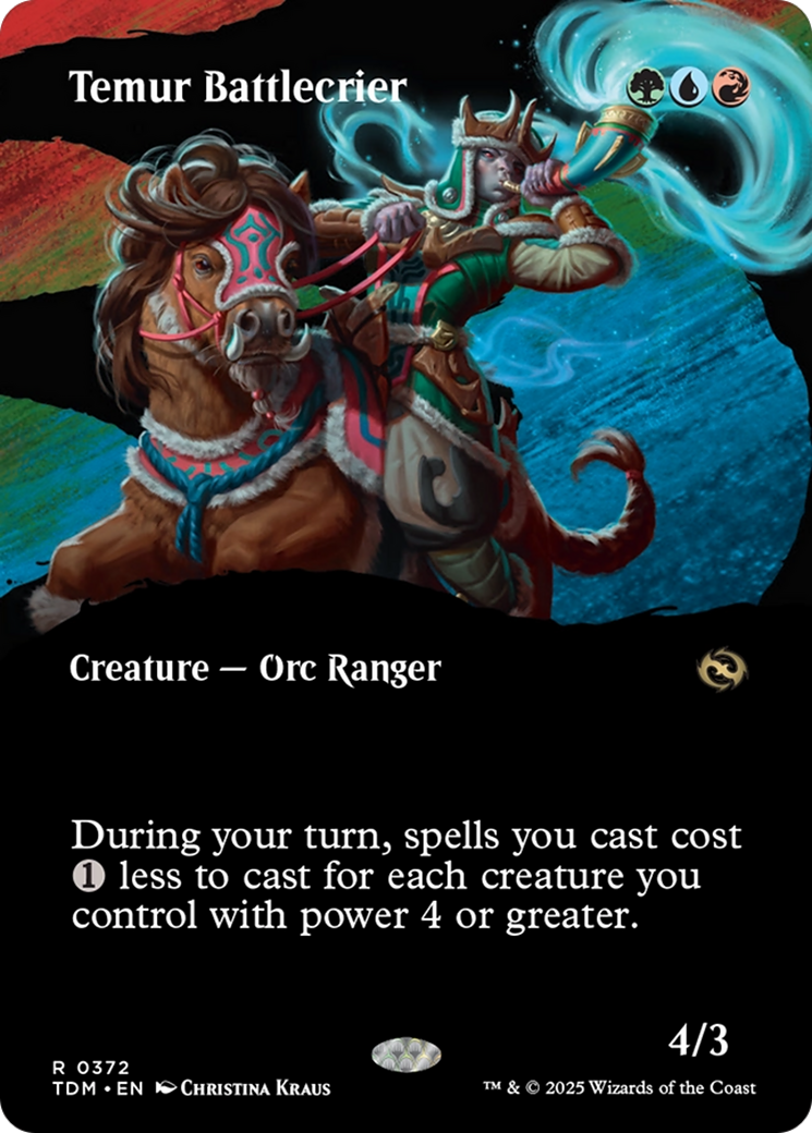 Temur Battlecrier (Borderless) (TDM-372)  Foil - Tarkir: Dragonstorm: (Showcase)