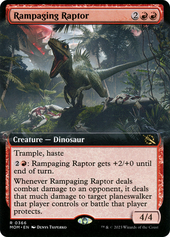 Rampaging Raptor (Extended Art) (MOM-366)  Foil - March of the Machine: (Extended Art)