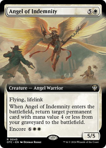 Angel of Indemnity (Extended Art) (OTC-045)  - Outlaws of Thunder Junction Commander: (Extended Art)