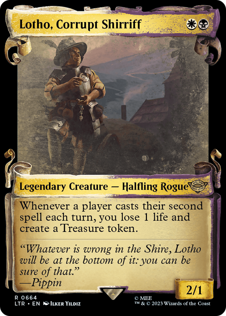 Lotho, Corrupt Shirriff (Showcase Scrolls) (LTR-664)  Foil - The Lord of the Rings: Tales of Middle-earth: (Showcase)