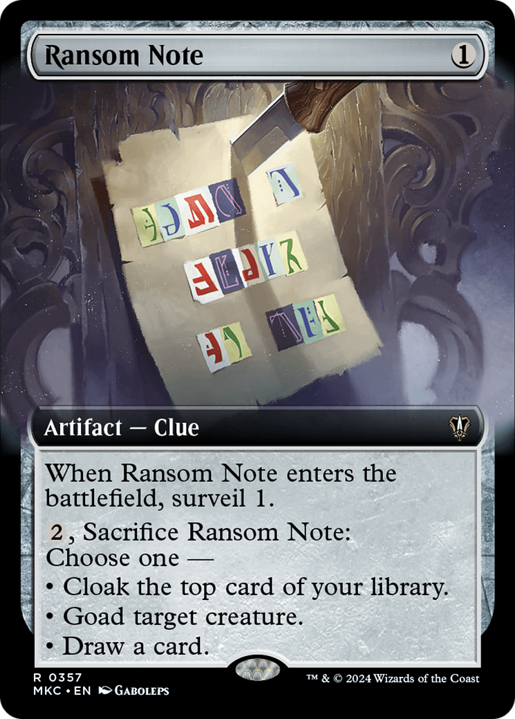 Ransom Note (0357) (Extended Art) (MKC-357)  - Murders at Karlov Manor Commander: (Extended Art)