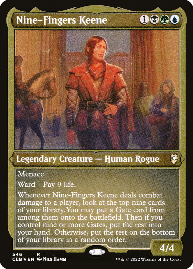 Nine-Fingers Keene (CLB-546)  Etched Foil - Commander Legends: Battle for Baldur's Gate