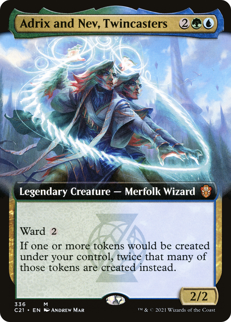 Adrix and Nev, Twincasters (Extended Art) (C21-336)  - Commander 2021: (Extended Art)