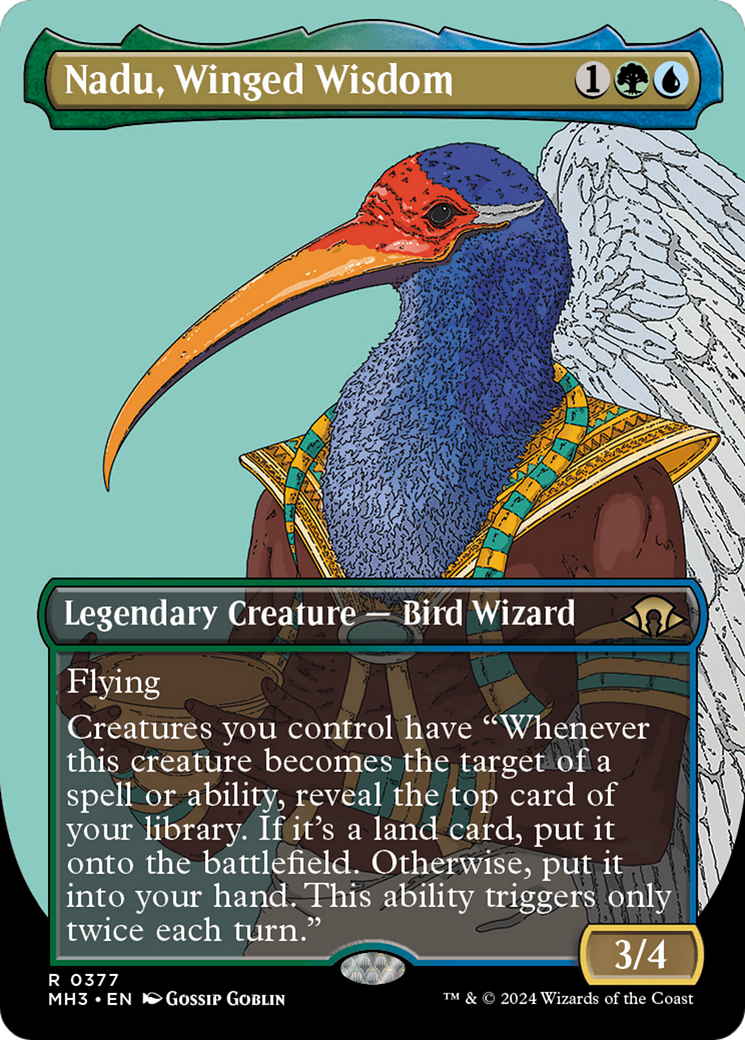 Nadu, Winged Wisdom (Borderless) (MH3-377)  Foil - Modern Horizons 3