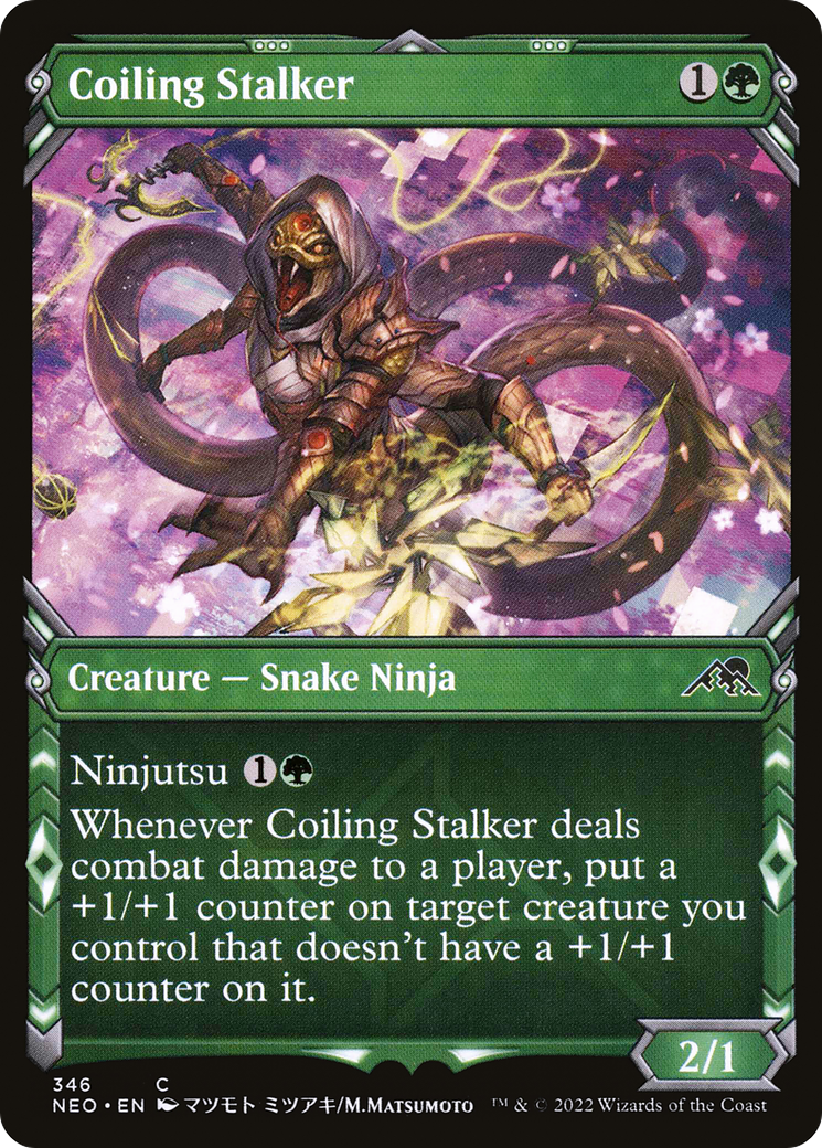 Coiling Stalker (Showcase) (NEO-346)  - Kamigawa: Neon Dynasty: (Showcase)