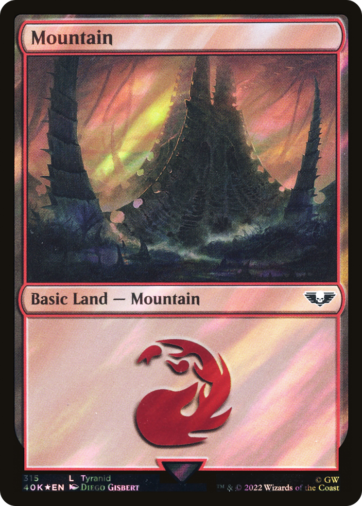 Mountain (315) (Surge Foil) (40K-315) - Warhammer 40,000 Commander Foil
