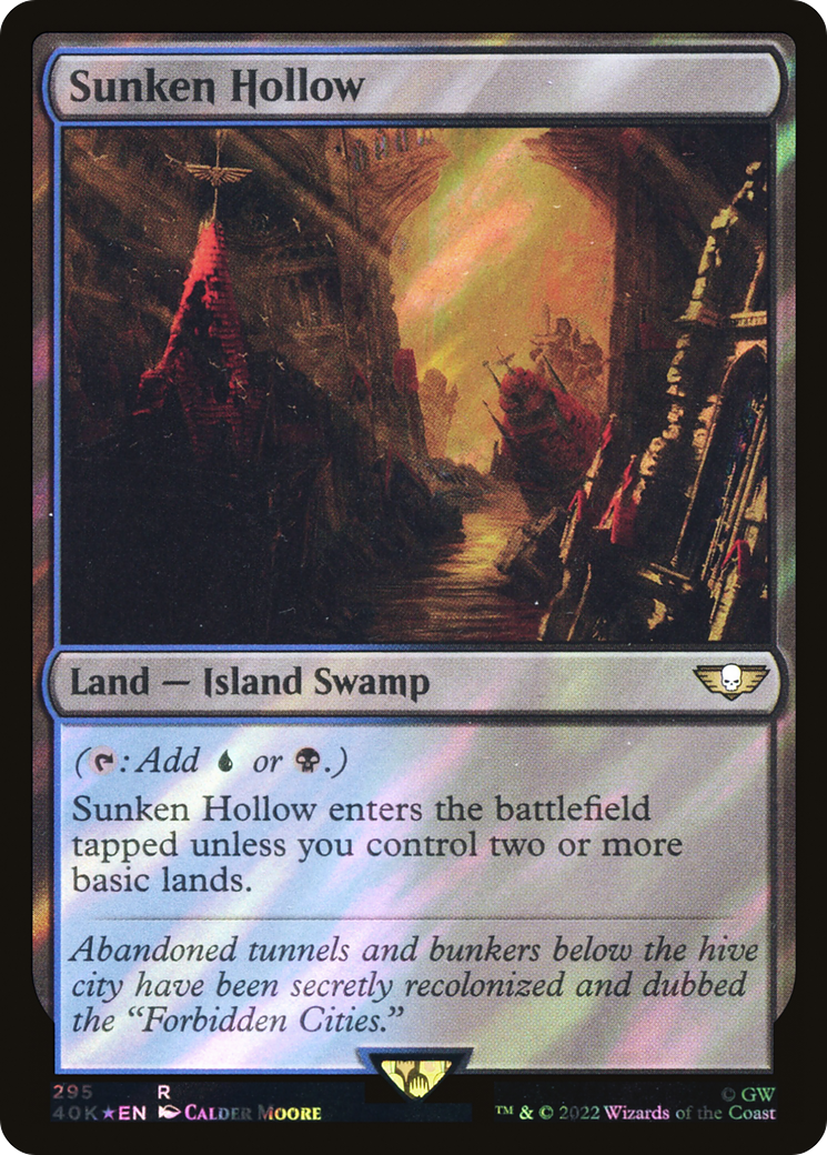 Sunken Hollow (Surge Foil) (40K-295)  Foil - Warhammer 40,000 Commander