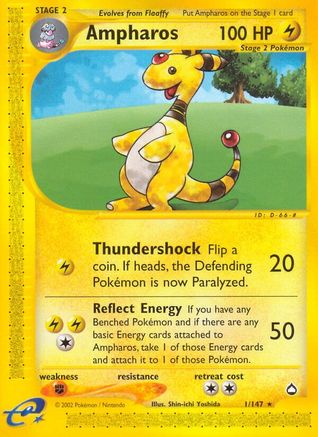 Ampharos 001  Aquapolis - Rare