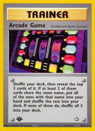 Arcade Game (Goldenrod Game Corner) 083/111  - 1st Edition Neo Genesis - Rare