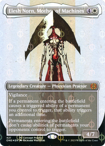 Elesh Norn, Mother of Machines (Concept Praetor) (Step-and-Compleat Foil) (ONE-421)  Foil - Phyrexia: All Will Be One (Borderless)