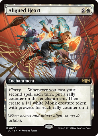Aligned Heart (Extended Art) (TDC-052) - Commander: Tarkir: Dragonstorm: (enchantment, Extended Art)