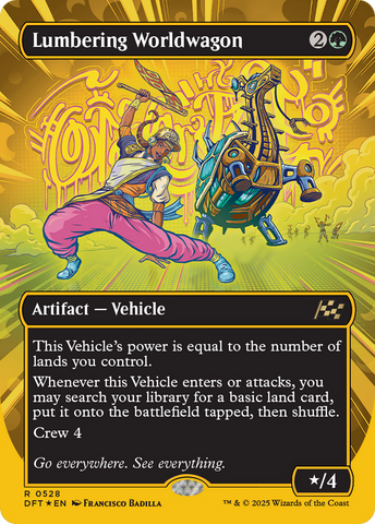 Lumbering Worldwagon (Borderless) (First-Place Foil) (DFT-528)  Foil - Aetherdrift