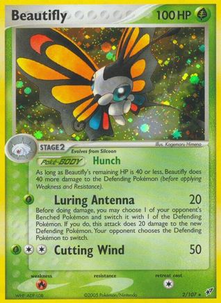 Beautifly 002  - Reverse Holofoil Deoxys - Holo Rare