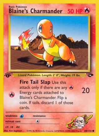 Blaine's Charmander 060/132  - 1st Edition Gym Challenge - Common